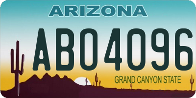 AZ license plate ABO4096