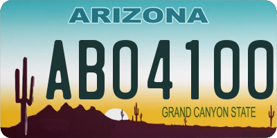AZ license plate ABO4100