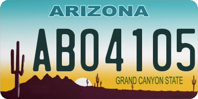 AZ license plate ABO4105