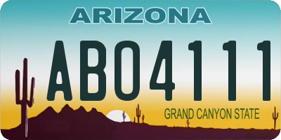 AZ license plate ABO4111