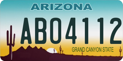 AZ license plate ABO4112