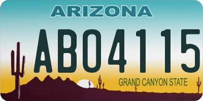 AZ license plate ABO4115