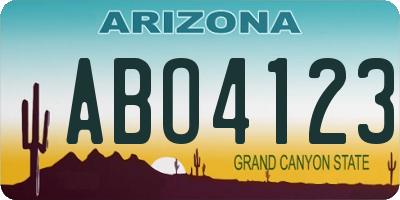 AZ license plate ABO4123