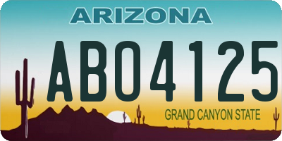 AZ license plate ABO4125