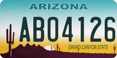AZ license plate ABO4126