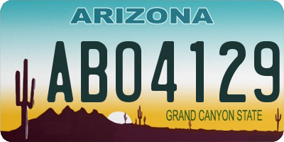 AZ license plate ABO4129