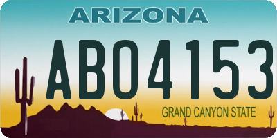 AZ license plate ABO4153