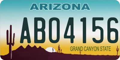AZ license plate ABO4156