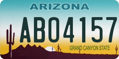 AZ license plate ABO4157