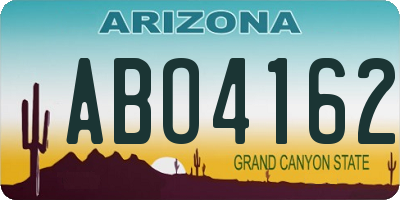 AZ license plate ABO4162