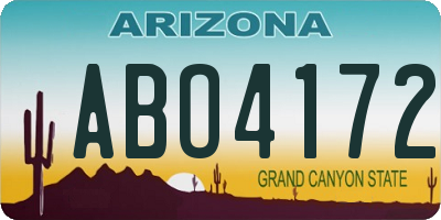 AZ license plate ABO4172