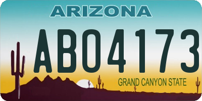 AZ license plate ABO4173