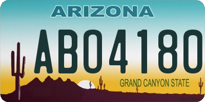 AZ license plate ABO4180