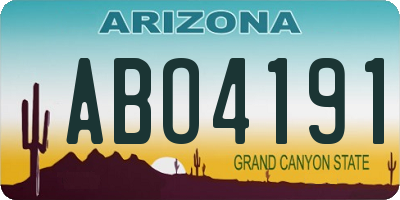 AZ license plate ABO4191