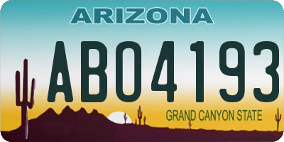 AZ license plate ABO4193