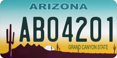 AZ license plate ABO4201