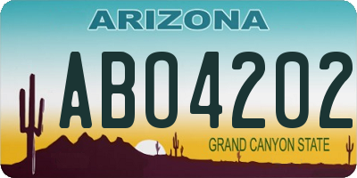 AZ license plate ABO4202
