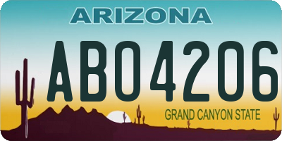AZ license plate ABO4206