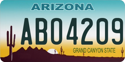 AZ license plate ABO4209
