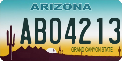 AZ license plate ABO4213