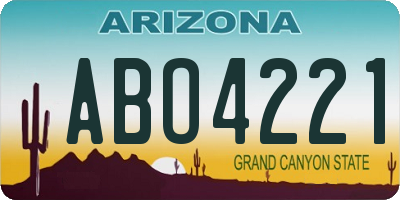 AZ license plate ABO4221