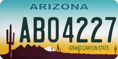 AZ license plate ABO4227