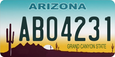 AZ license plate ABO4231