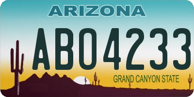 AZ license plate ABO4233