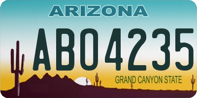 AZ license plate ABO4235