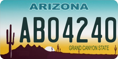 AZ license plate ABO4240