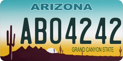 AZ license plate ABO4242