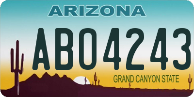 AZ license plate ABO4243
