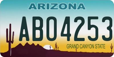 AZ license plate ABO4253
