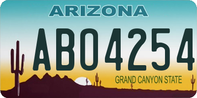 AZ license plate ABO4254