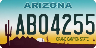 AZ license plate ABO4255