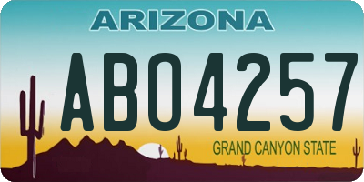 AZ license plate ABO4257
