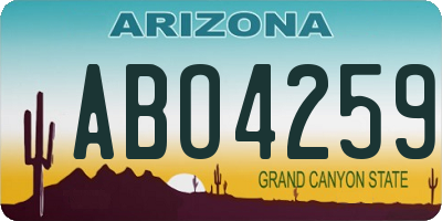 AZ license plate ABO4259