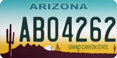 AZ license plate ABO4262