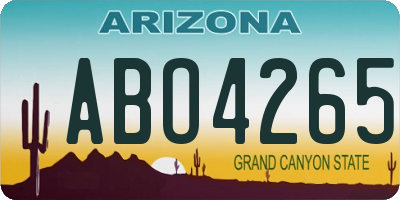AZ license plate ABO4265