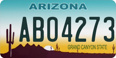 AZ license plate ABO4273