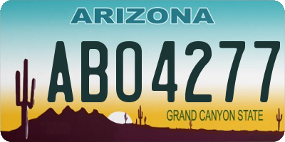 AZ license plate ABO4277