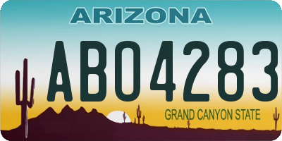 AZ license plate ABO4283