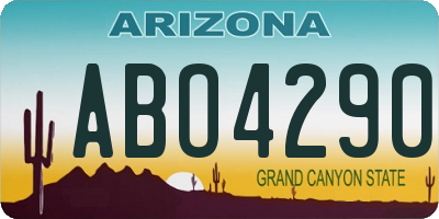 AZ license plate ABO4290