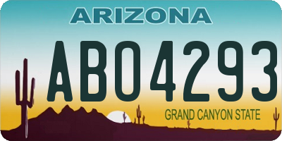 AZ license plate ABO4293