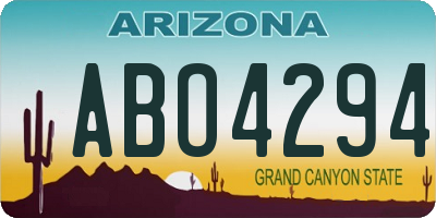 AZ license plate ABO4294