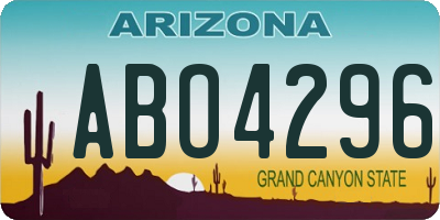 AZ license plate ABO4296