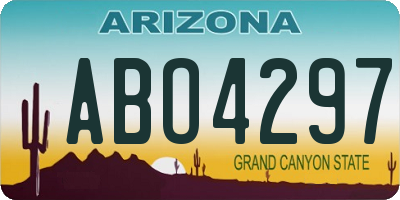 AZ license plate ABO4297