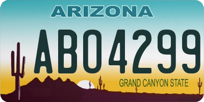 AZ license plate ABO4299