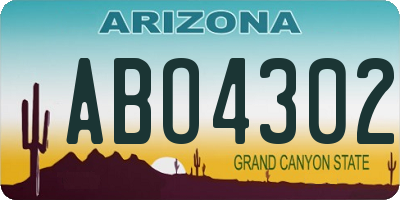 AZ license plate ABO4302