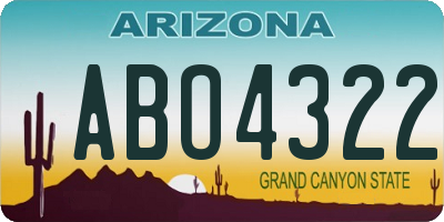 AZ license plate ABO4322